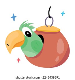 Creatively designed flat sticker of birdhouse