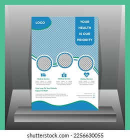 Creatively designed with heart, cleanly organized medical flyer template suitable for advertising your medical to increase your hospital. Easy to Edit.
