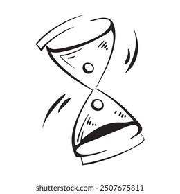 Reloj de arena de diseño creativo con cuatro intervalos de tiempo separados Doodle Line Art Flat Ilustración vectorial