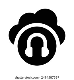 Creatively designed icon of cloud music, ready to use in websites and mobile apps