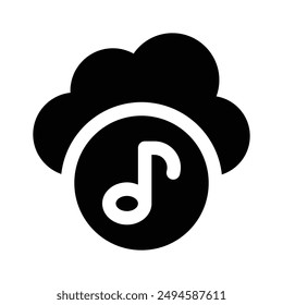 Creatively designed icon of cloud music, ready to use in websites and mobile apps