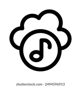 Creatively designed icon of cloud music, ready to use in websites and mobile apps