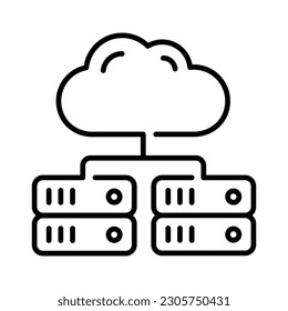 Creatively designed icon of cloud server in modern style, download this premium icon of cloud storage