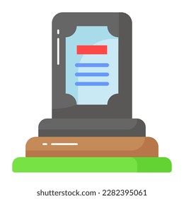 Creatively designed icon of grave, graveyard vector in editable style