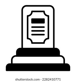 Creatively designed icon of grave, graveyard vector in editable style