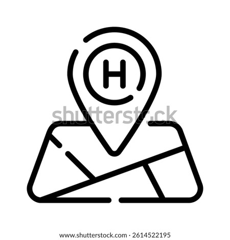Creatively designed icon of hospital location in modern design style
