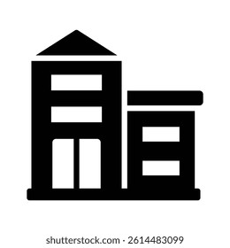 Creatively designed icon of hotel building in modern design style