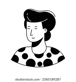 Creatively designed icon of man avatar in modern style