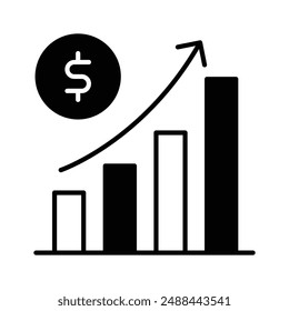 Creatively designed icon of money growth, trendy icon of business growth