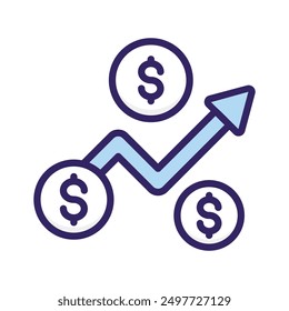 Creatively designed icon of money growth, trendy icon of business growth