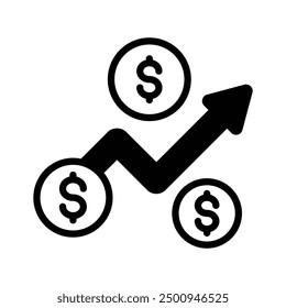 Creatively designed icon of money growth, trendy icon of business growth