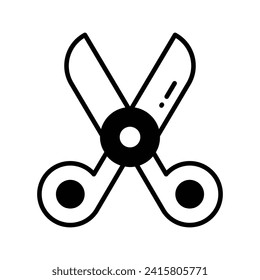 Creatively designed icon of scissors in trendy style, ready to use vector
