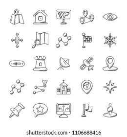
Creatively Designed Icons Of Navigation And Mapping
