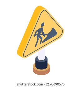 Creatively designed isometric icon of digging sign 

