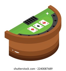 Creatively designed isometric icon of poker table 