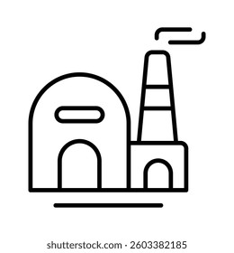 Creatively designed line icon of factory building