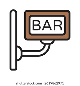 Creatively designed line icon showing bar sign