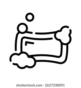 Icono de línea de jabón con burbujas de diseño creativo