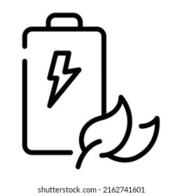 Creatively designed linear icon of eco battery 

