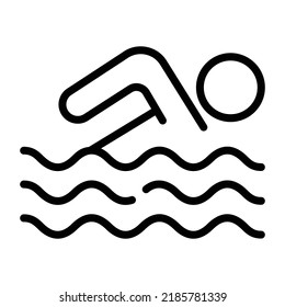 Creatively designed linear icon of swimming