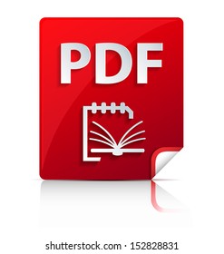 Creatively designed plastic and embossed PDF file icon