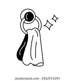 Creatively designed towel holder icon in editable style