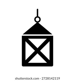 Creativamente diseñado icono de glifo de moda de linterna de Navidad