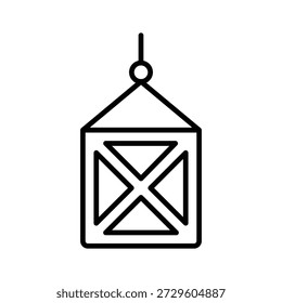 Icono de línea de moda de linterna de Navidad de diseño creativo