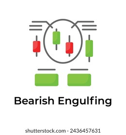 Creatively designed unique stock market related icon, Bearish Engulfing vector design