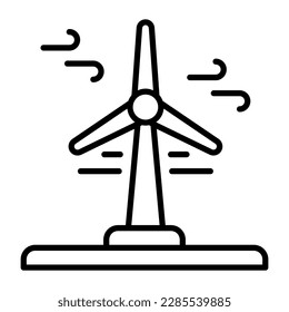 Creatively designed vector of wind turbine in trendy style, premium icon of wind turbine