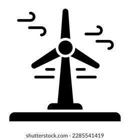 Vector de turbina eólica de diseño creativo en estilo moderno, icono de primera calidad de turbina eólica