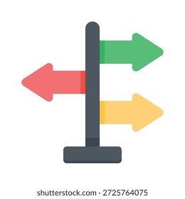 Criativamente projeta ícone de estilo plano incrível de signpost, pronto para usar vetor
