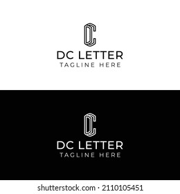 Creative-Negative space-Line-Art-DC-letters-logo.It will be suitable for which company name or brand name start those initial.