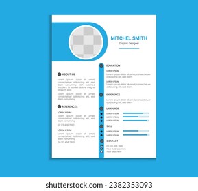 Creative,Professional,Vector minimalist cv  resume template