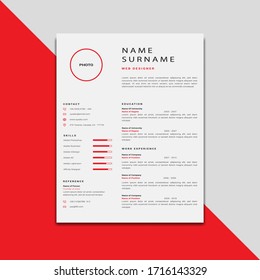 Creative,Professional,Vector Minimalist Cv / Resume Template.Displaying Your Profile.
