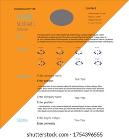 Creative,Professional,Vector minimalist cv / resume template.Displaying your profile.