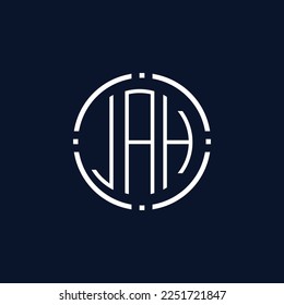 Creative-Rounded-Initial-Letters-JAH-Logo.It will be suitable for which company name or brand.