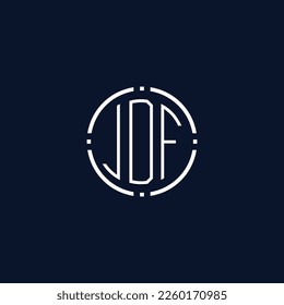 Creative-Rounded-Initial-Letters-JDF-Logo.It will be suitable for which company name or brand.