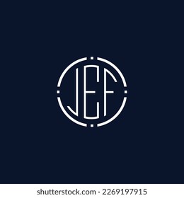 Creative-Rounded-Initial-Letters-JEF-Logo.It will be suitable for which company name or brand.