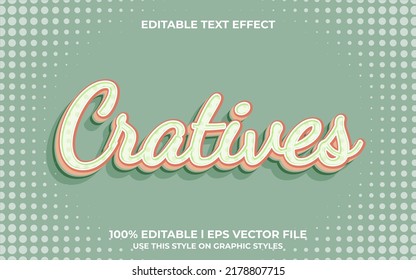 Creatives 3d Text Effect With Simple Theme. Pastel Typography Template For Minimalist Tittle