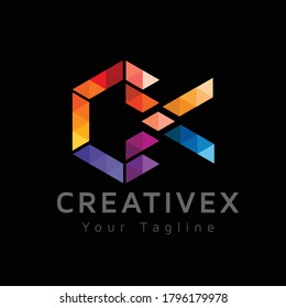 Creativex letter logo full color