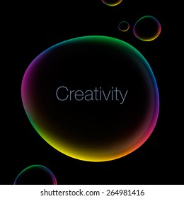 Creativity abstract background with speech bubble, vector illustration.
