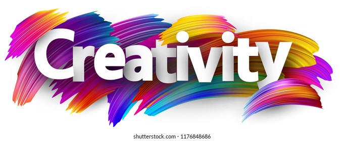 Creativity banner. Colorful brush design. Vector background.