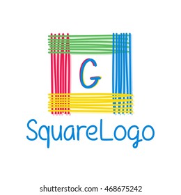 Creativity box, Solid square logo, Simple and professional square logo template