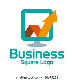 Creativity box, Solid square logo, Simple and professional square logo template