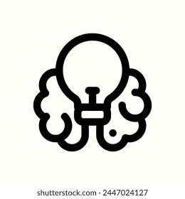 Kreativität, Gehirnsymbol, isoliertes Symbol im hellen Hintergrund, ideal für Website, Blog, Logo, Grafikdesign, Social Media, UI, mobiles App