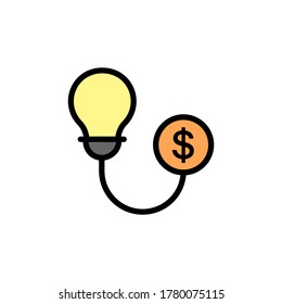 Creativity, bulb, coin, dollar icon. Simple color with outline vector elements of innovations icons for ui and ux, website or mobile application