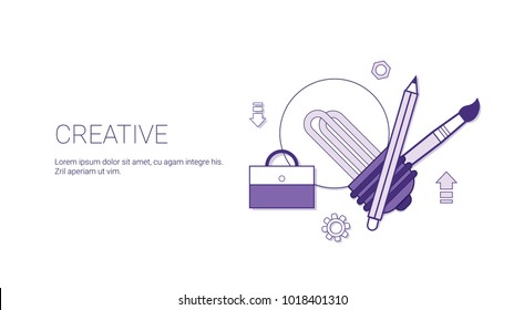 Creativity Business Concept Process - Creative Development Template Web Banner mit Copy Space Vektorgrafik