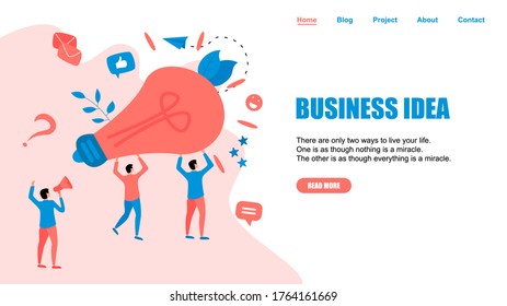 Creativity business idea concepts with big bulb. Vector illustration.