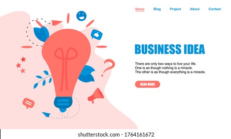 Creativity business idea concepts with big bulb. Vector illustration.